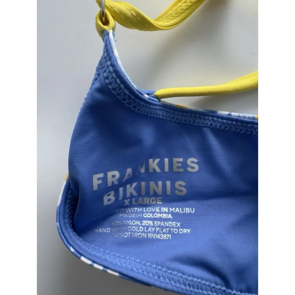 Frankies Bikinis Cola Underwire Balconette Bikini Top Women’s Blue Daysi XL
